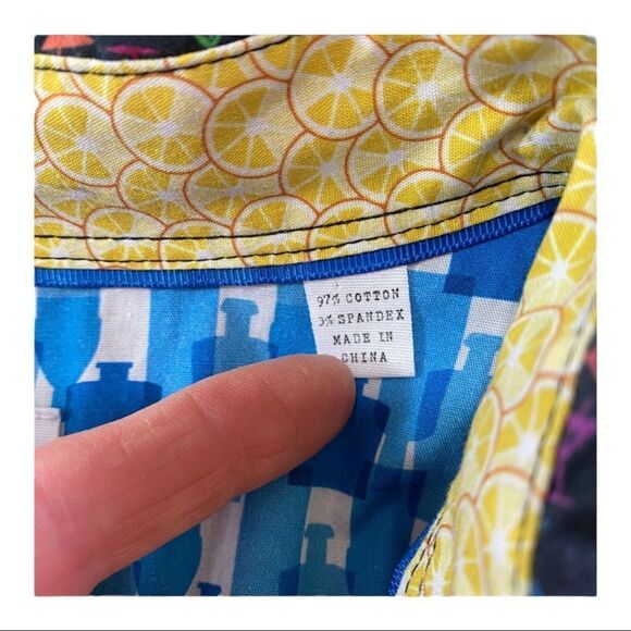 Society Of Threads Dress Shirt XXL Martini Glass Button Up Slim Fit Stretch - Picture 5 of 5